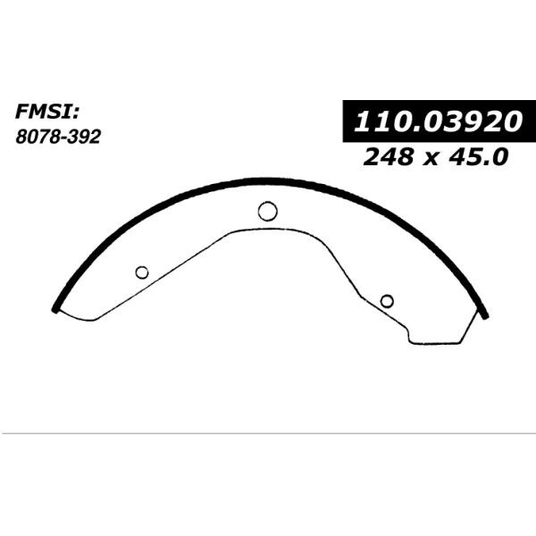 Centric Parts Centric Brake Shoes, 111.03920 111.03920 - main